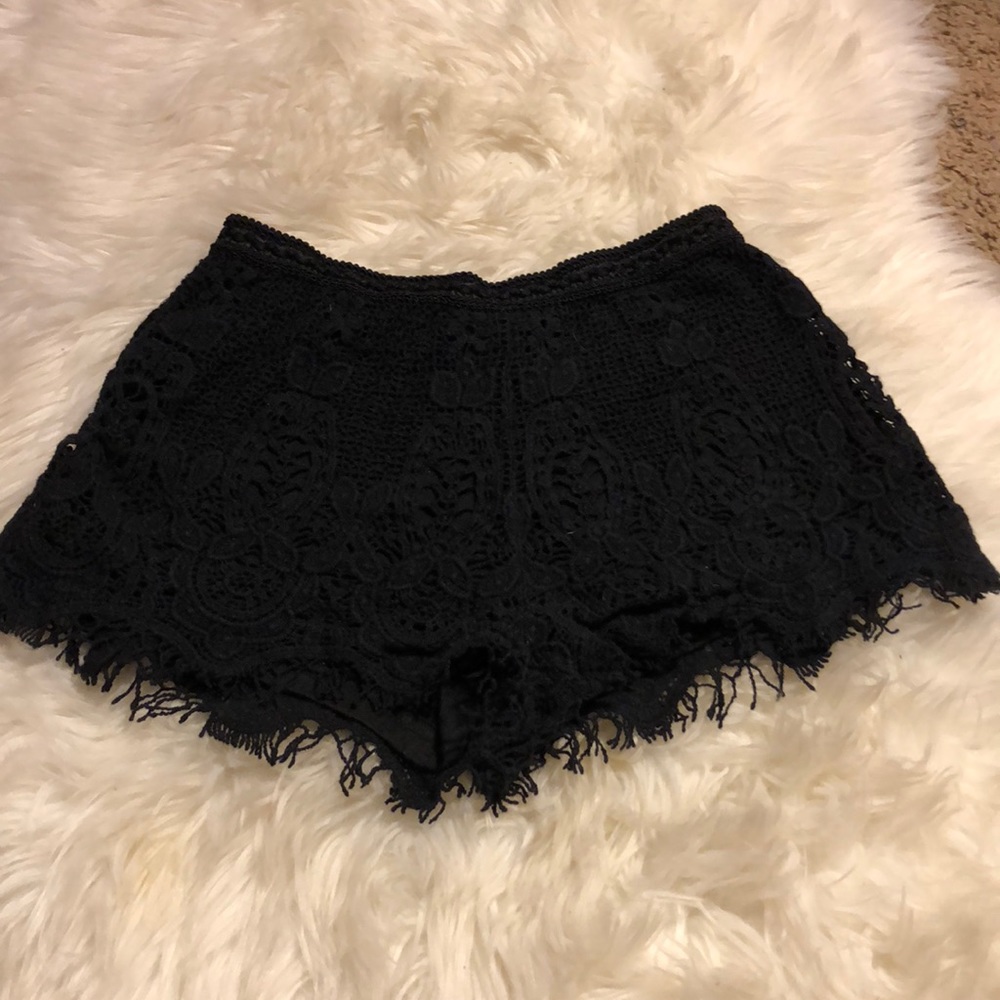 Lace black shorts
